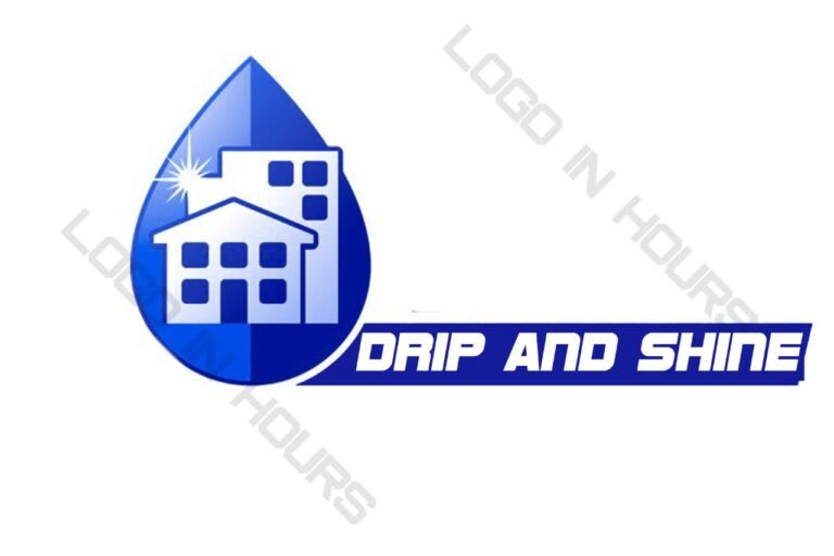 Drip and Shine logo with water drop and building