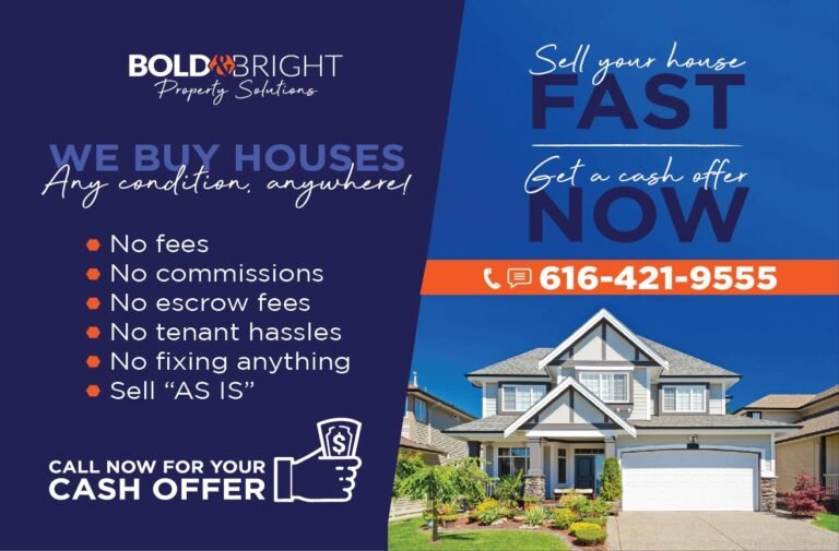 We Buy Houses flyer designed for Bold Bright Property Solutions