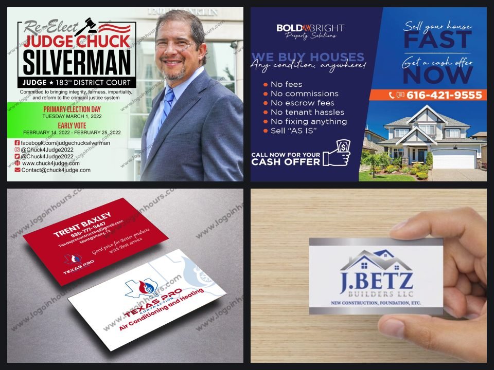 Flyer and business card designs from our portfolio